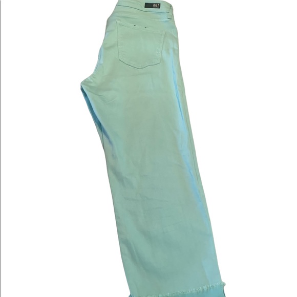 KUT from the Kloth Amy Cropped Straight Leg Women’s Cuffed Color Mint Size 14 - Picture 3 of 13